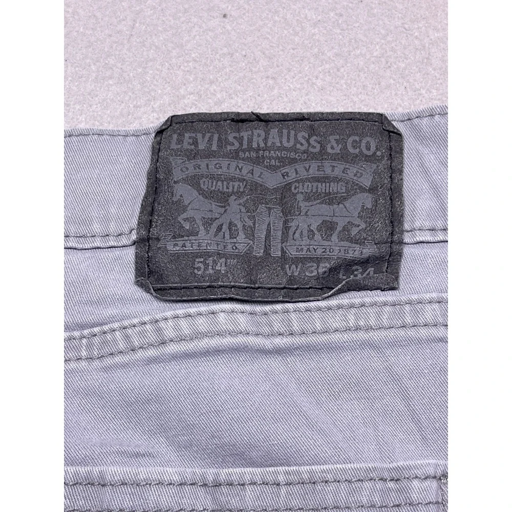 Levi's 514 Straight Fit Cotton Blend Light Gray W36 L34 Mens